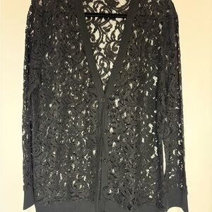 MICHAEL Michael Kors Elegant Black Lace Cardigan Size L/XL